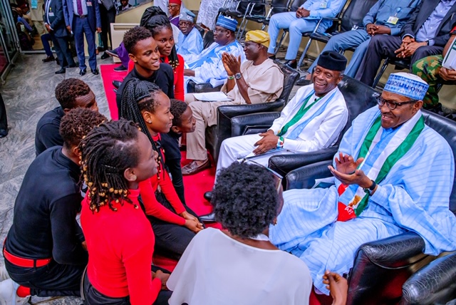 CHILDREN’S DAY SPECIAL: File photos of President Muhammadu Buhari with Nigerian children