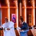 President Buhari and vice President Yemi Osinbajo at APC NEC. Photos: Tolani Alli
