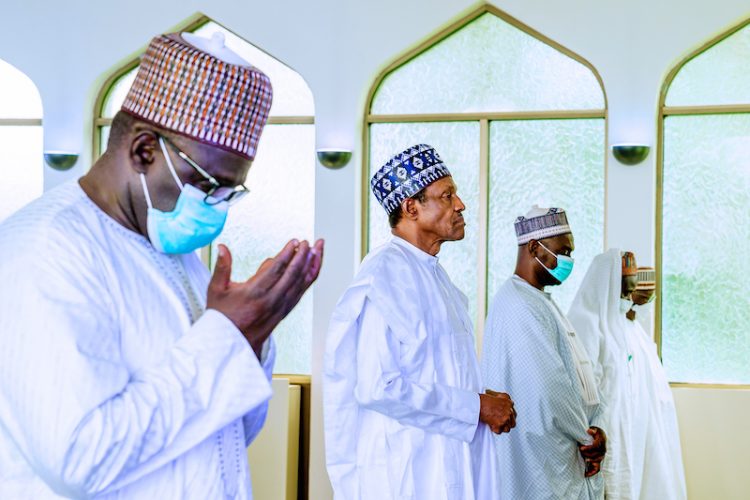 President Buhari attends Juma’at Prayers at State House Mosque