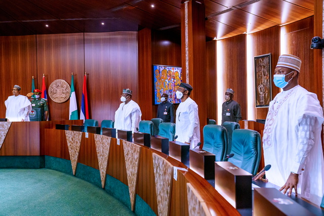 President Buhari signs reviewed 2020 Appropriation Bill, at the State House, on Friday