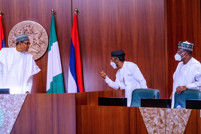 President Buhari signs reviewed 2020 Appropriation Bill, at the State House, on Friday