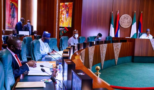 President Buhari presides over a Virtual FEC meeting in State House on 8th July 2020