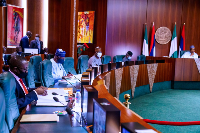President Buhari presides over a Virtual FEC meeting in State House on 8th July 2020