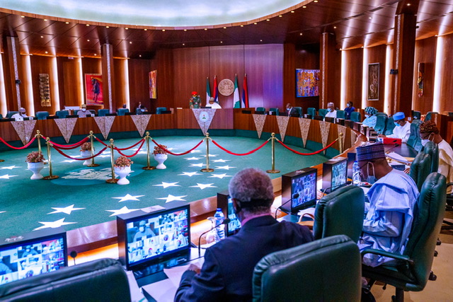 President Buhari presides over virtual FEC meeting, at the State House, on Wednesday