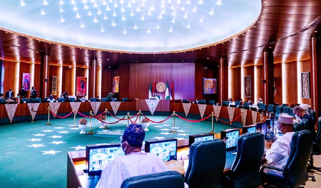 President Buhari presides over a Virtual FEC meeting in State House on 8th July 2020