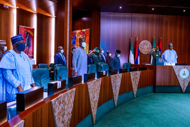 President Buhari presides over a Virtual FEC meeting in State House on 8th July 2020