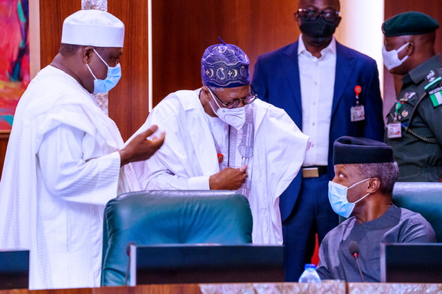 President Buhari presides over a Virtual FEC meeting in State House on 8th July 2020