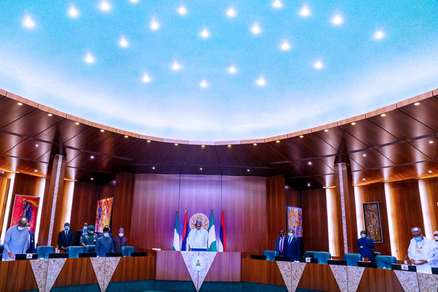 President Buhari presides over a Virtual FEC meeting in State House on 8th July 2020