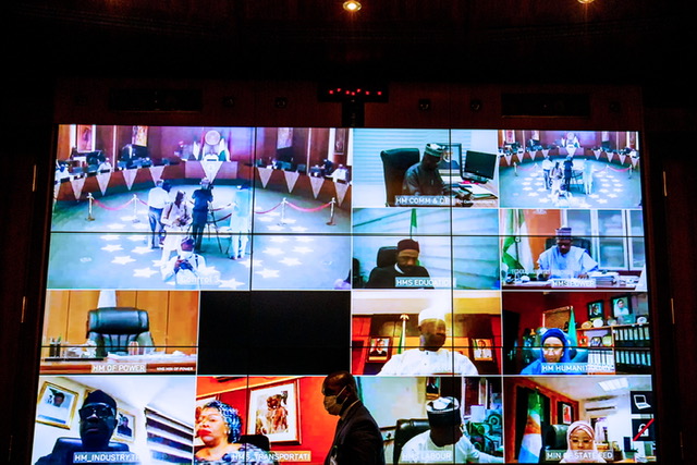 President Buhari presides over a Virtual FEC meeting in State House on 8th July 2020