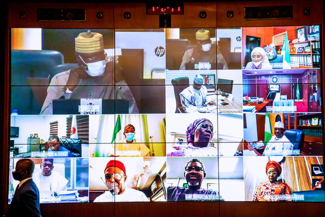 President Buhari presides over virtual FEC meeting, at the State House, on Wednesday