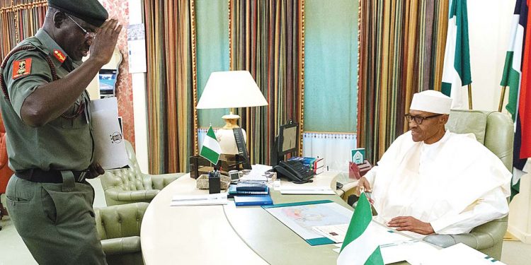 Buratai briefs Buhari on security, says 99% of kidnappers, bandits, terrorists Nigerians
