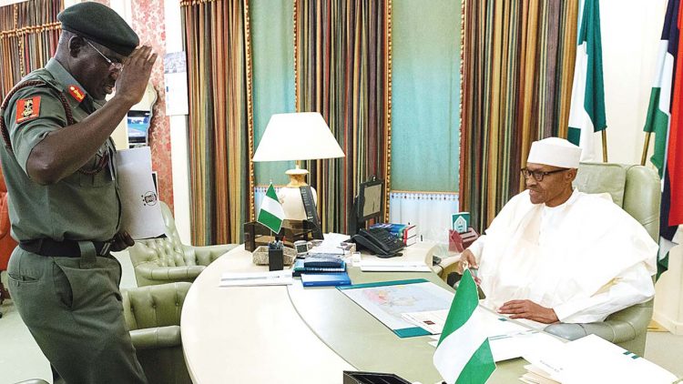 Buratai briefs Buhari on security, says 99% of kidnappers, bandits, terrorists Nigerians