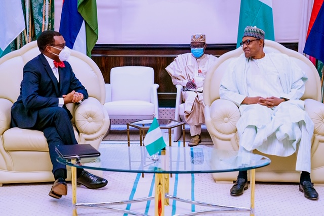 Buhari meets AfDB president. Akinwumi Adesina. says nothing ‘succeeds like success’