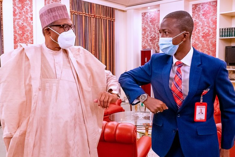 President Buhari receives new EFCC chairman, Bawa