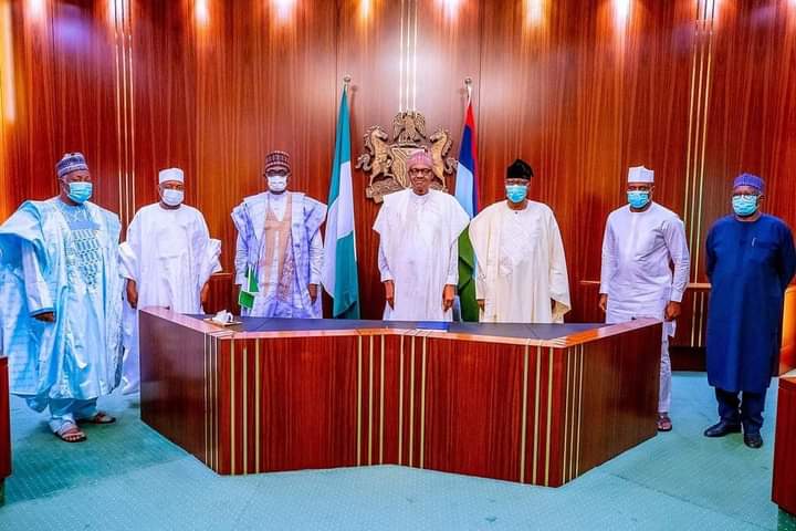 Buhari meets Bankole, Daniel, new APC members in Aso Rock