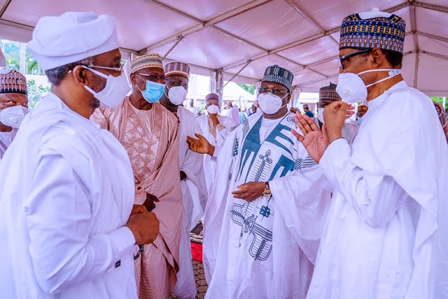 Buhari, first family observe Eid-el-Fitr prayer at Aso Rock