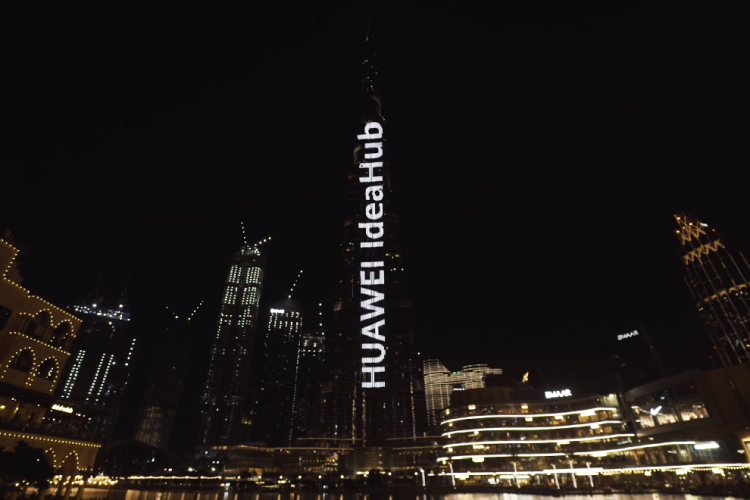 World’s tallest building, Burj Khalifa, lit up by HUAWEI IdeaHub