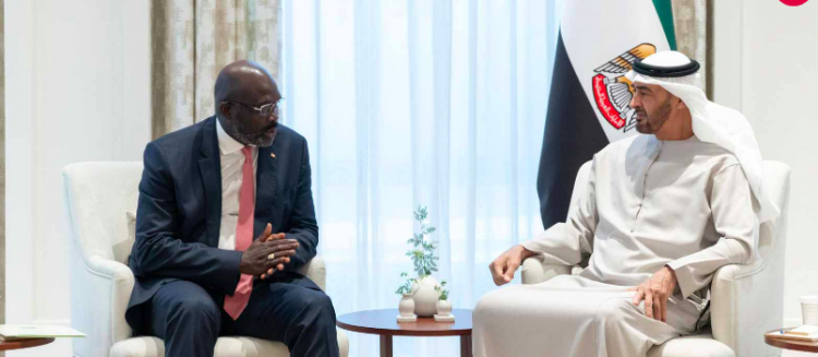 UAE President Mohamed bin Zayed receives president of Liberia