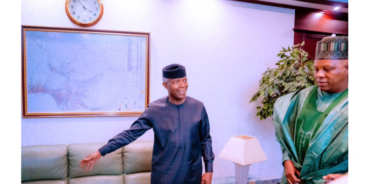 Osinbajo takes Shettima on familiarisation tour of VP facilities