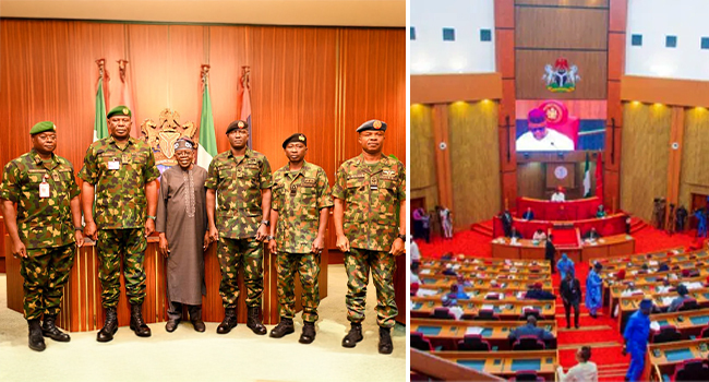Tinubu meets new Service Chiefs at Aso Rock